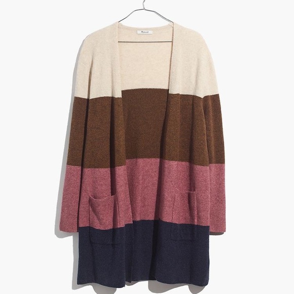 MADEWELL Blended Wool Kent Striped Cardigan Sweater XS - Picture 1 of 10